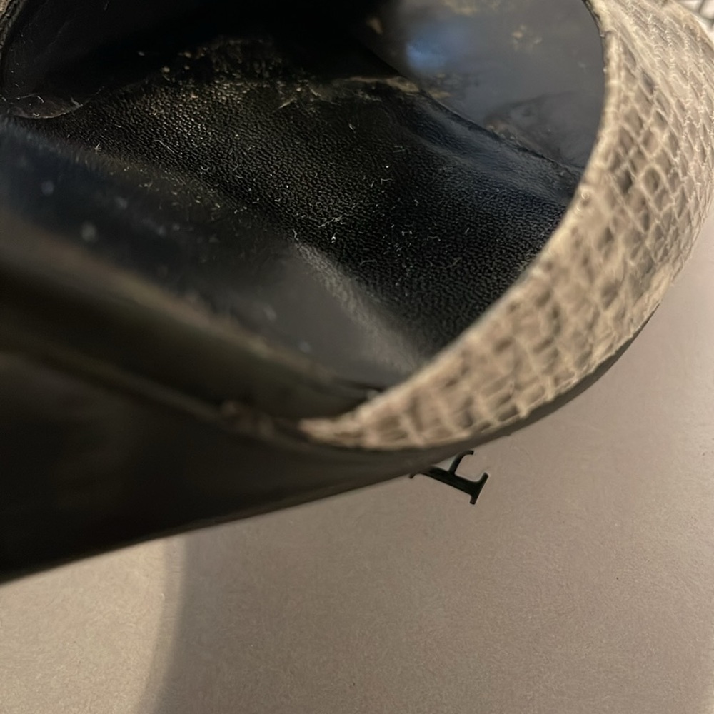 Franco Sarto black gray textured wedge sandals - Picture 7 of 7
